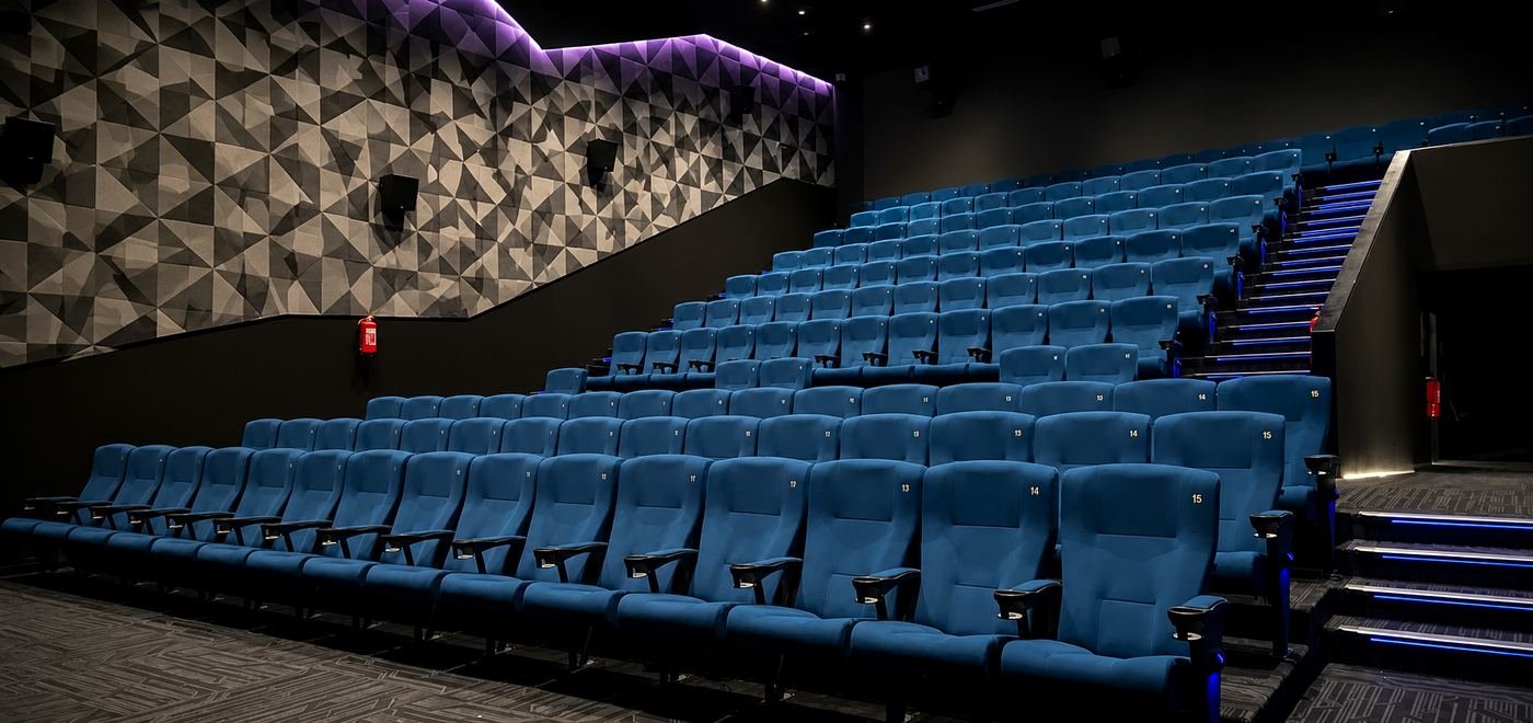 Cinema acoustic ceiling and auditorium finish details