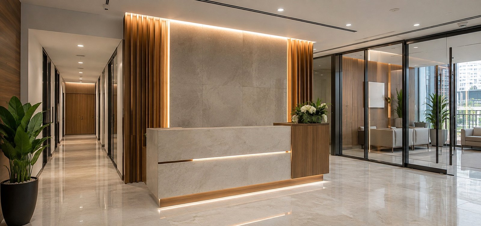 Gypsum ceiling and lighting coordination in an interior project
